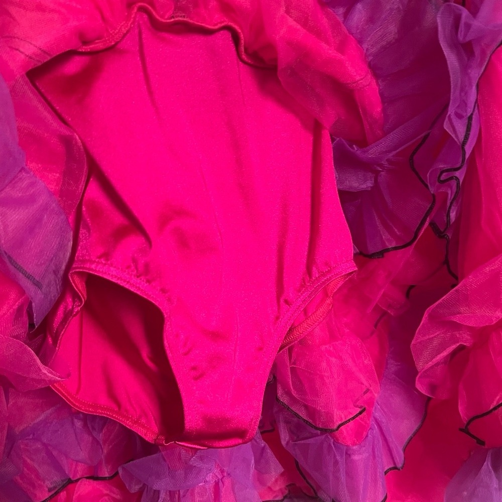 Weissman Girls Pink Sequin Dance Costume Dress Can You Can Can Size MC (10/12) - Picture 8 of 12